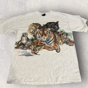 Vintage Habitat for Humanity Tshirt All Over Animal Print